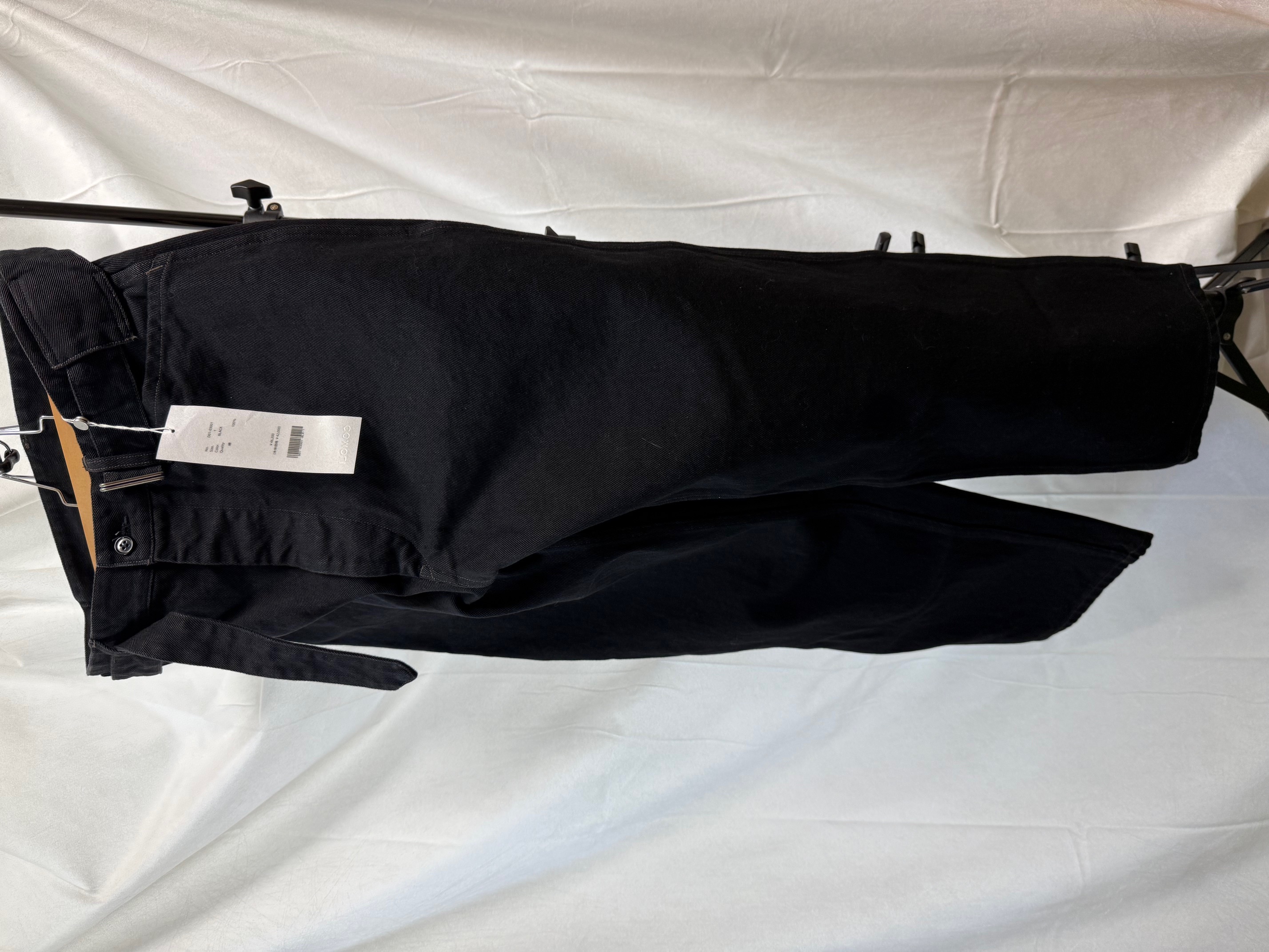 26SSブラックデニム ベルテッドパンツ